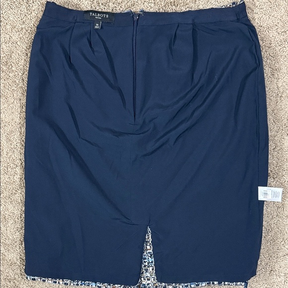 Talbots Mosaic Blue and White Pencil Knee Length Skirt SKU1294 - Picture 11 of 15
